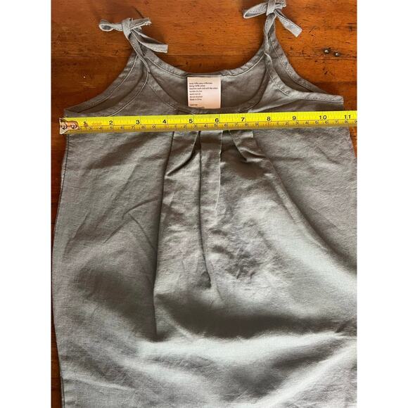 NWOT Beba Bean Box Pleat Linen Romper With Ties Size 6-12 Months In Color D Gray - Picture 6 of 6
